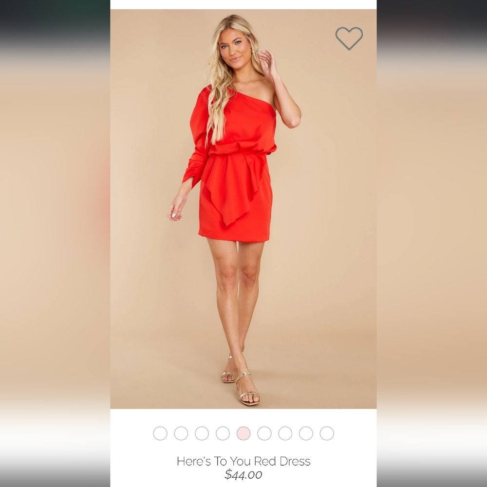 Red Cocktail Dress size L, Red Dress